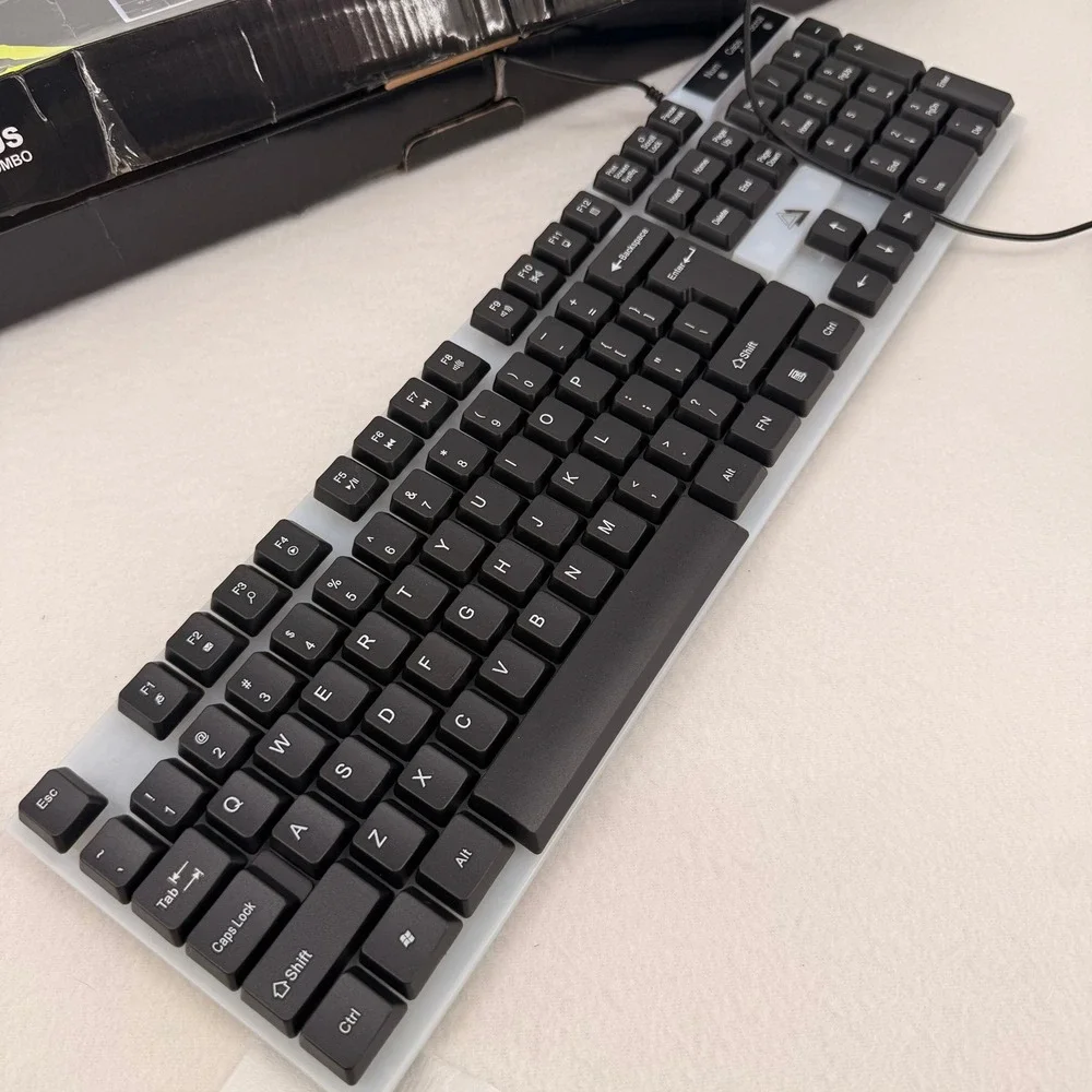Vodirk GT100 Luminous Wired Gaming Keyboard and Mouse Combo Black RGB Backlight